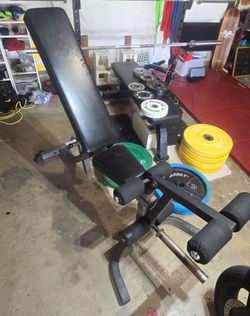 Weight, plates,  bench, adjustable bench, barbell, rack