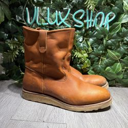 RED WING 866 PECOS Traction Tred Pull On Leather Work Boots Mens 12 B USA Brown