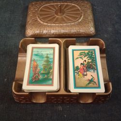 Vintage Card Tray And Holder 