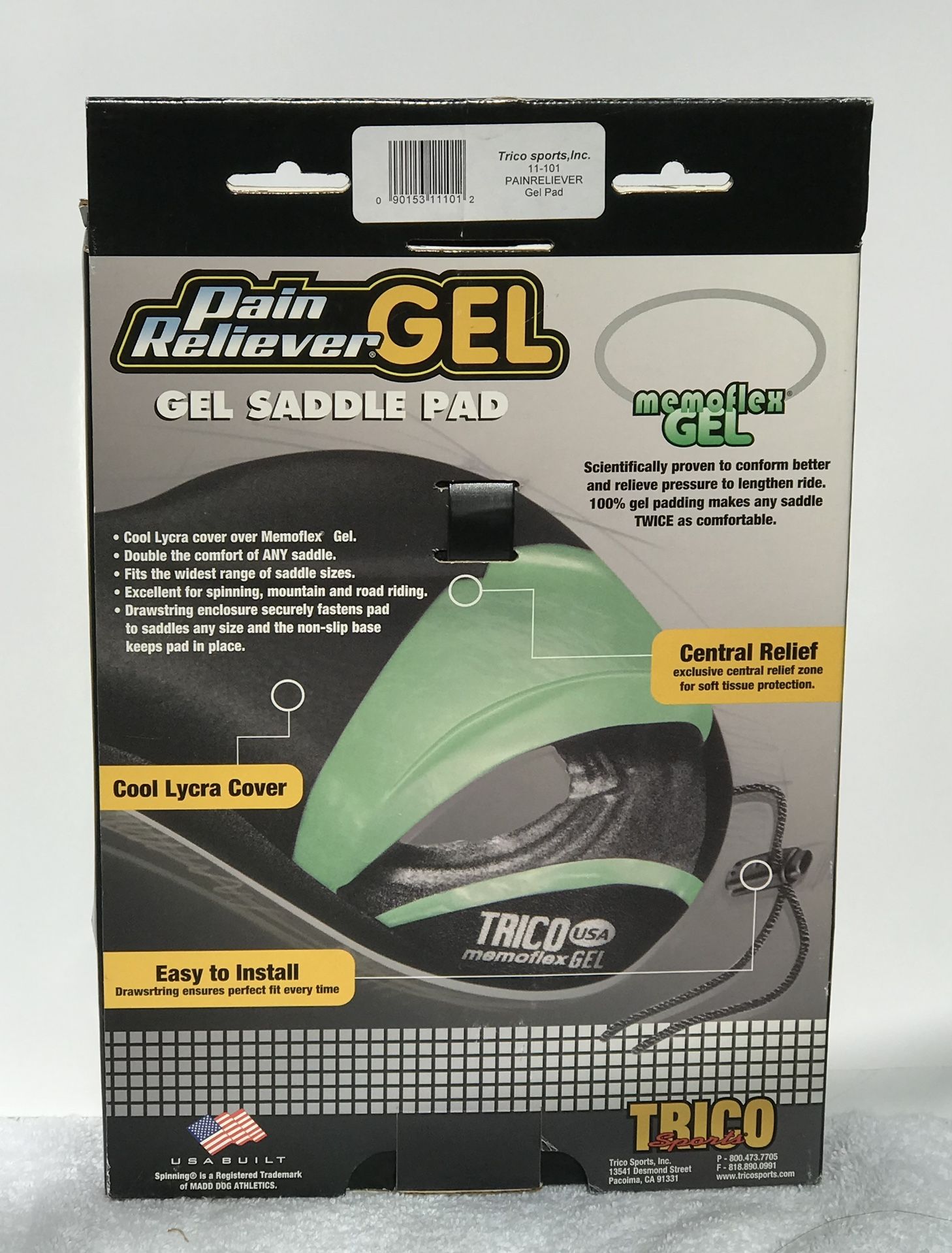 Trico Bicycle saddle: pain reliever gel