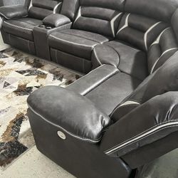 4 Piece Modular Power Reclining Sectional Couch Set ⭐$39 Down Payment with Financing ⭐ 90 Days same as cash