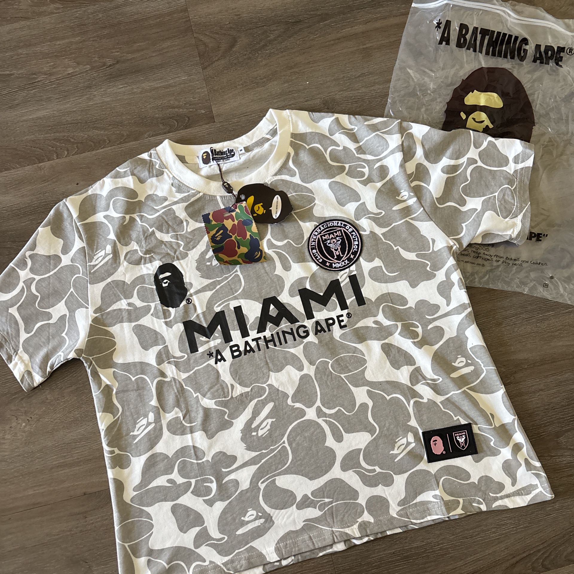 BAPE x Inter Miami Camo Jersey Tee – Size M (Fits Small)