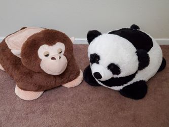 Stuffed Teddy Bear 🧸 and Panda🐼 Free pillow animals