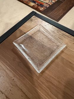 Textured Frosted Glass Serving Tray / Decorative Glass Platter – New in Box