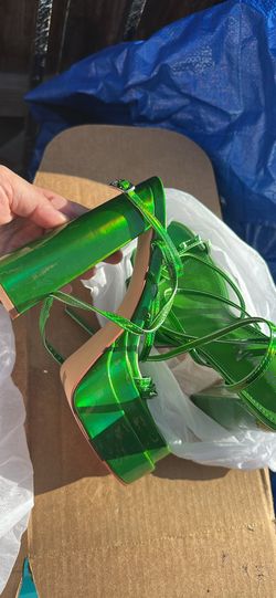 Green Holiday Chunky Platform Heel