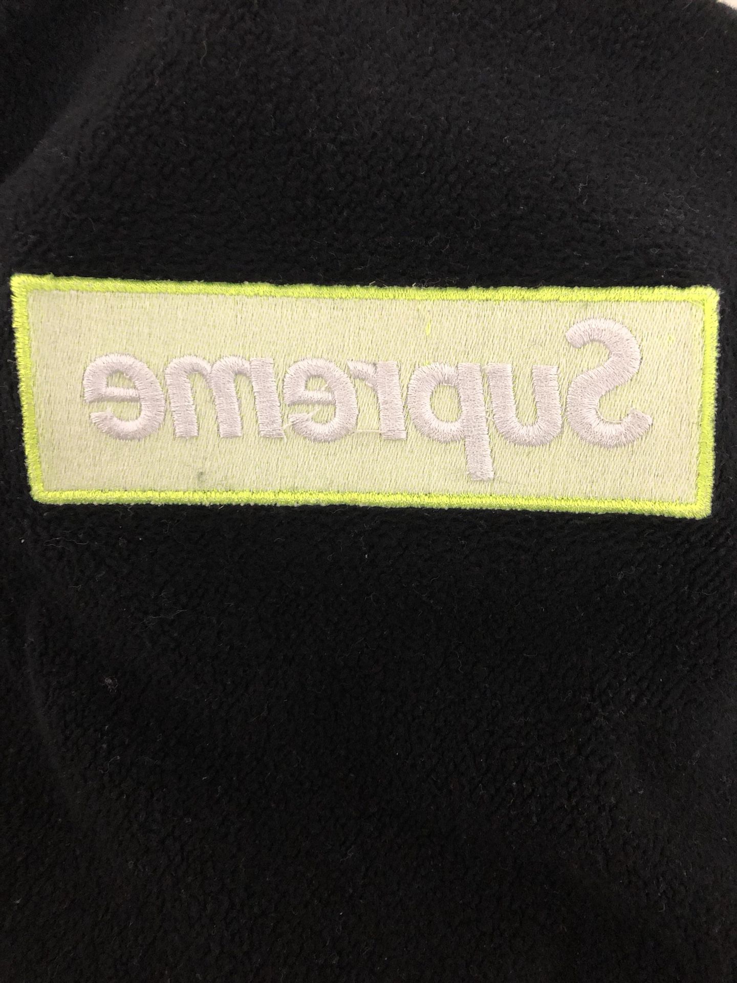 Supreme black shop lime box logo