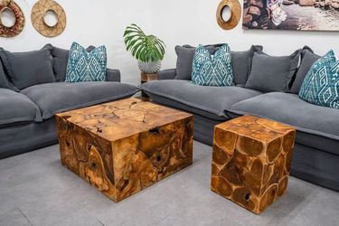 Burlwood Teak Coffee Table