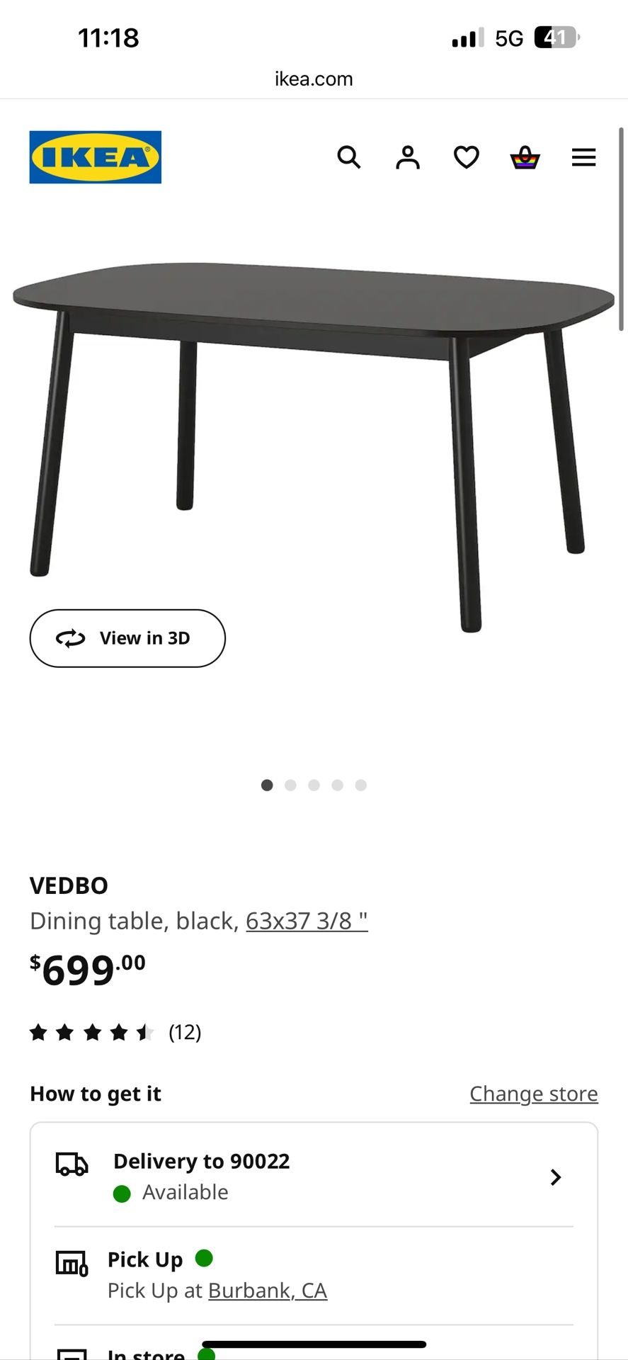 IKEA VEDBO TABLE