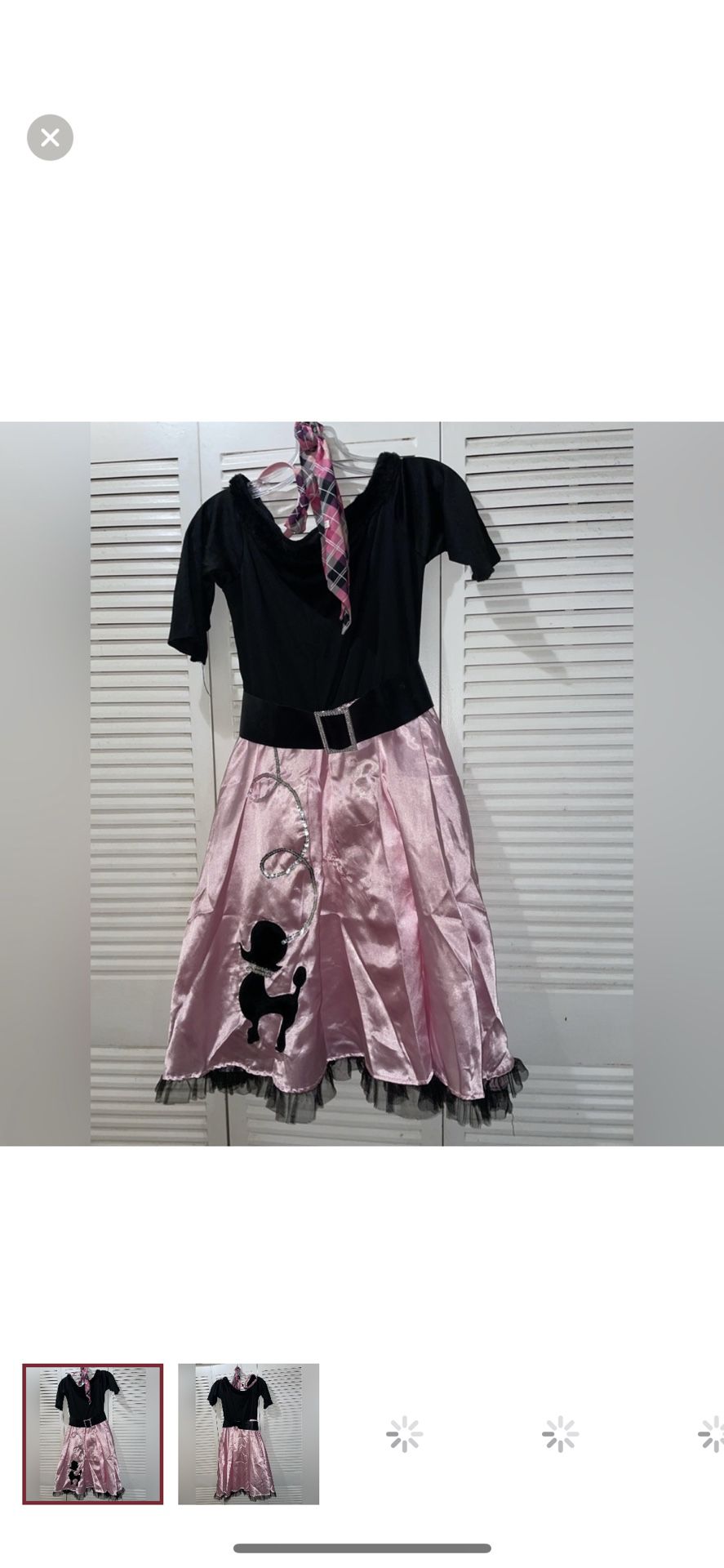Grease Poodle Dress 50s Costume Adult Sock Hop Girl Outfit Size 12-14 Girls