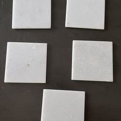 5 White Cup Coasters