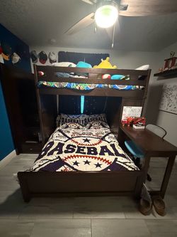 RTG Full/Twin Bunk bed with stairs, dresser and desk