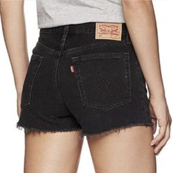 Levi's 501 black denim cutoff shorts