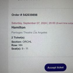 HAMILTON tonight 8pm