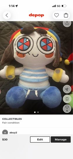 Authentic Glitch Beach Pomni plush slightly damaged