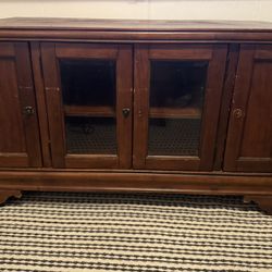 TV Media Cabinet Stand Console- Solid Wood- Cherry-