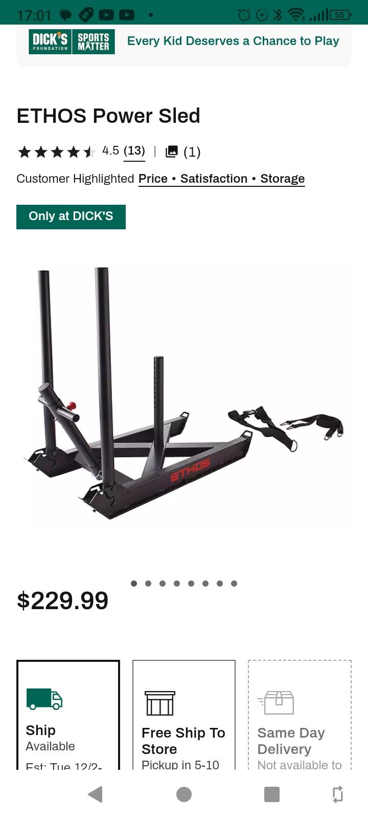 Ethos Power Push Pull CrossFit Sled