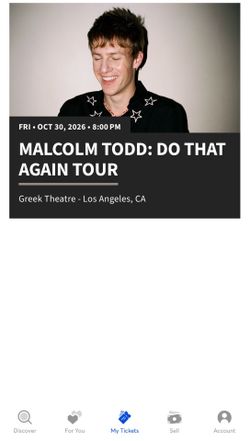 Malcolm Todd: Do That Again Tour ticket