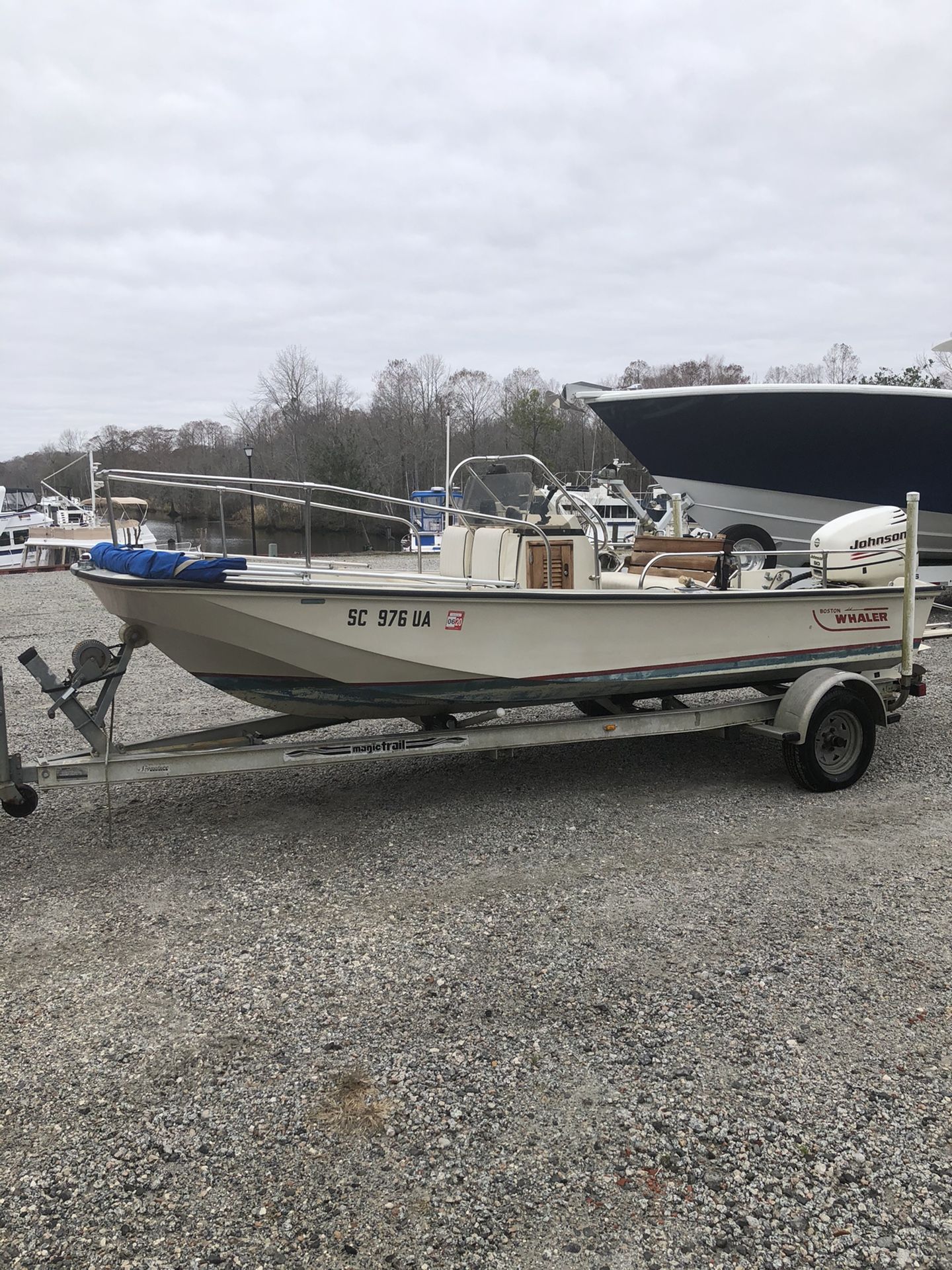 1987 17’ Boston Whaler with Trailer