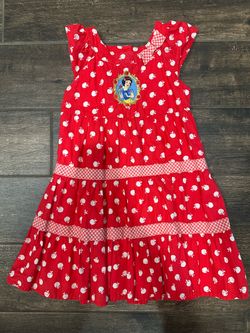 Vintage Disney size 4-7 cotton lined Snow White Red Apple Tiered Dress