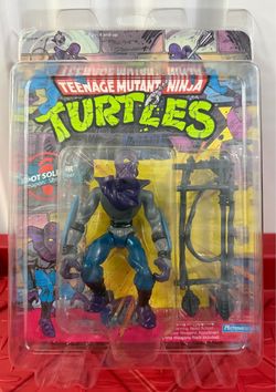 Vintage TMNT Foot Soldier Unpunched MOC W/Protector