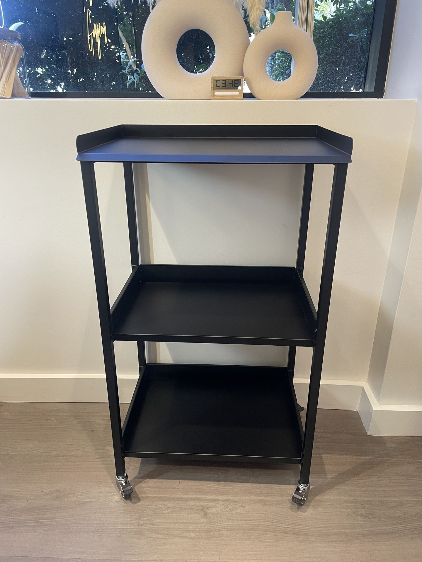 Trolley Holder Stand with Shelves