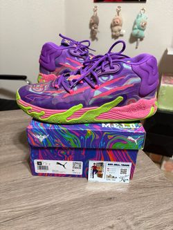Size 10 - Puma MB.03 Toxic Purple Lamelo Ball Basketball Shoes