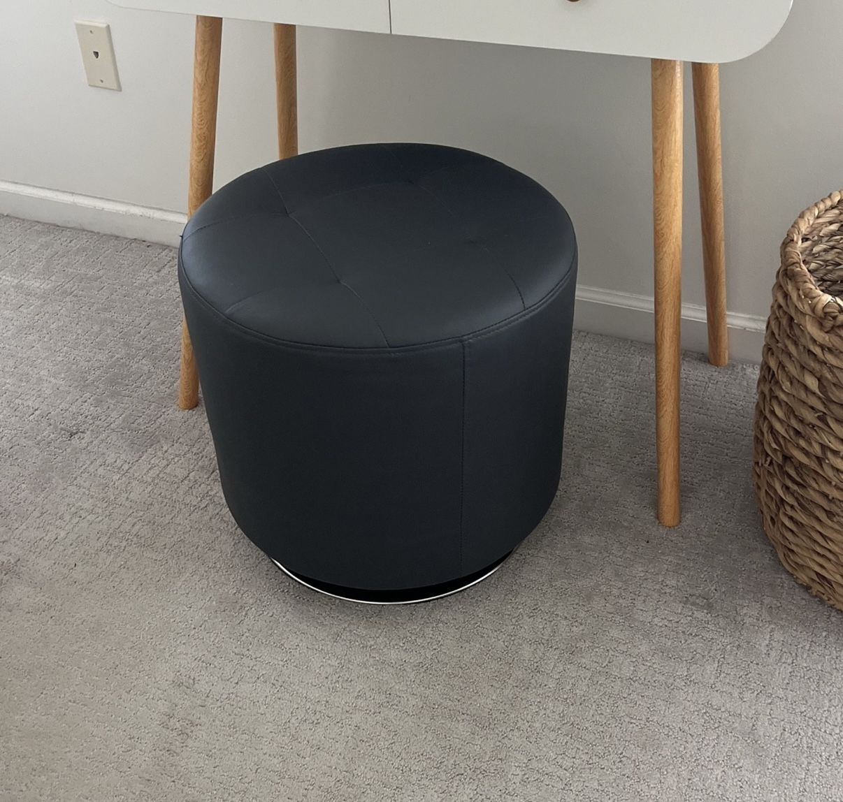Grey vanity stool