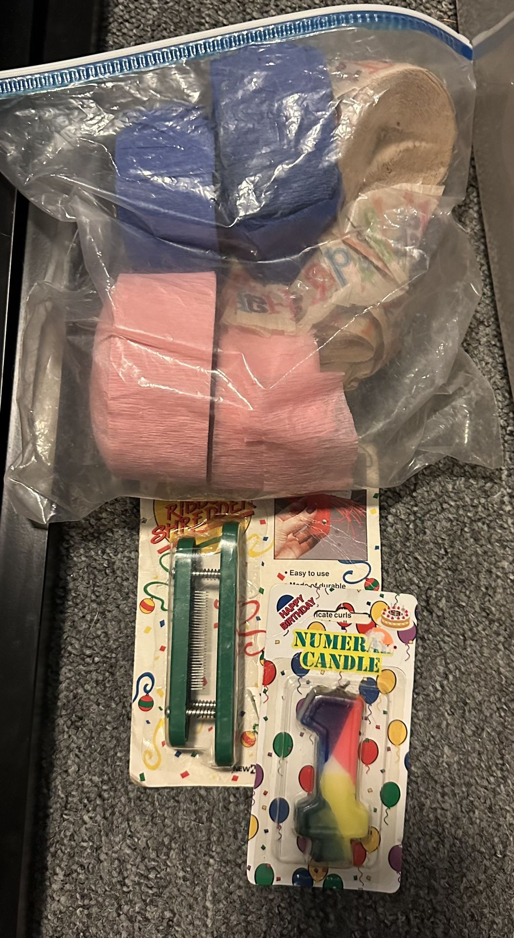 Streamers, Ribbon Shredder , Candle