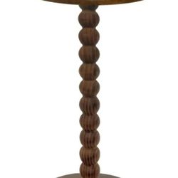 Round Side Table, Small Drink Table for Small Spaces, Modern Accent End Table Coffee Table with Solid Wood Leg
