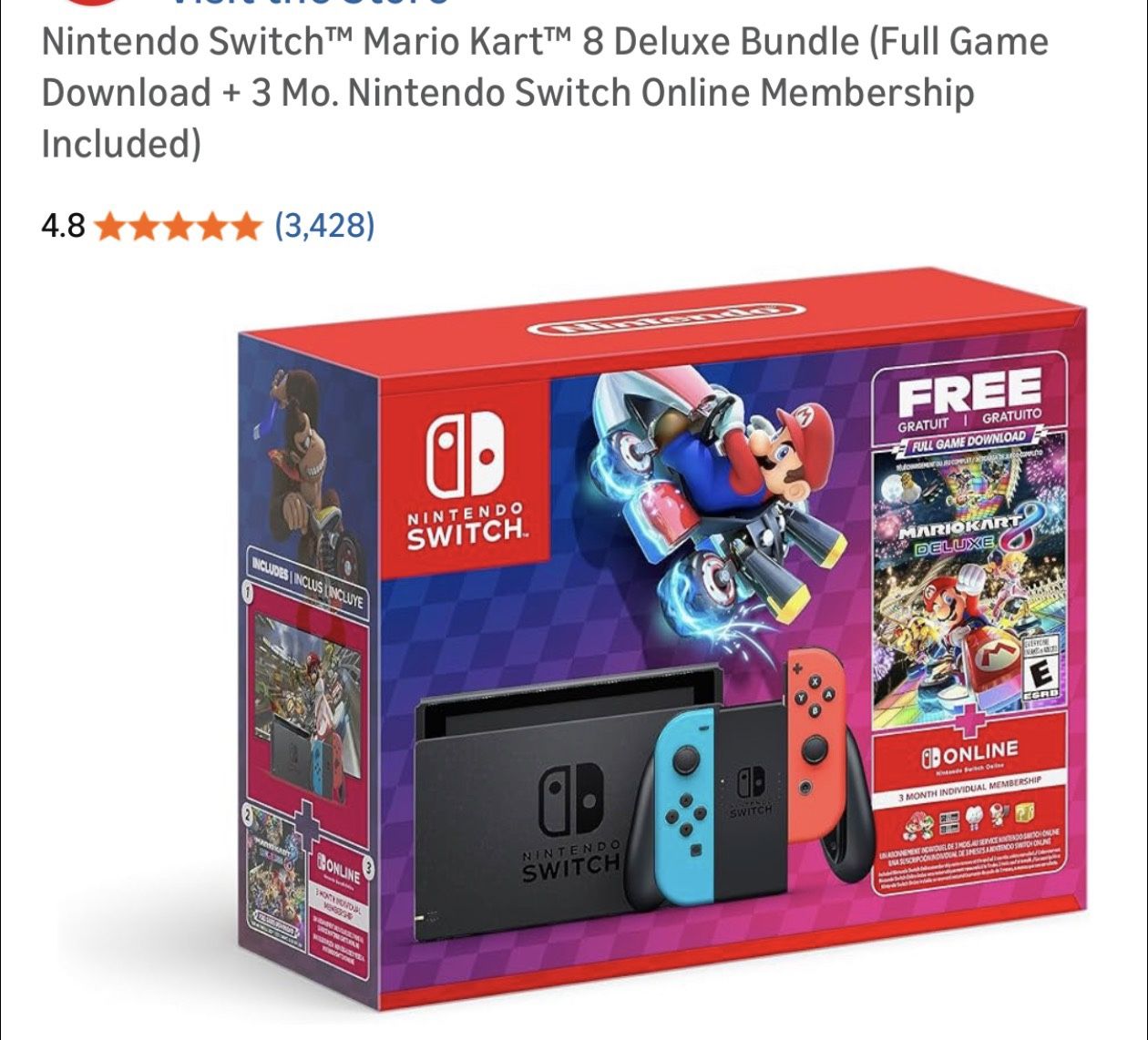 Nintendo Switch™ Mario Kart™ 8 Deluxe Bundle (Full Game Download