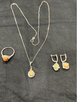 opal set with 925 silver