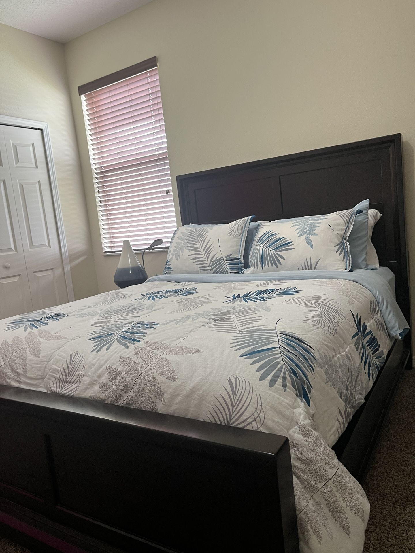 Queen Bed Frame, Mattress, And Box Spring!