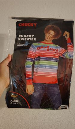 Chucky Good Guys Distressed Sweater Spirit Halloween Child Play Knit Mens large
