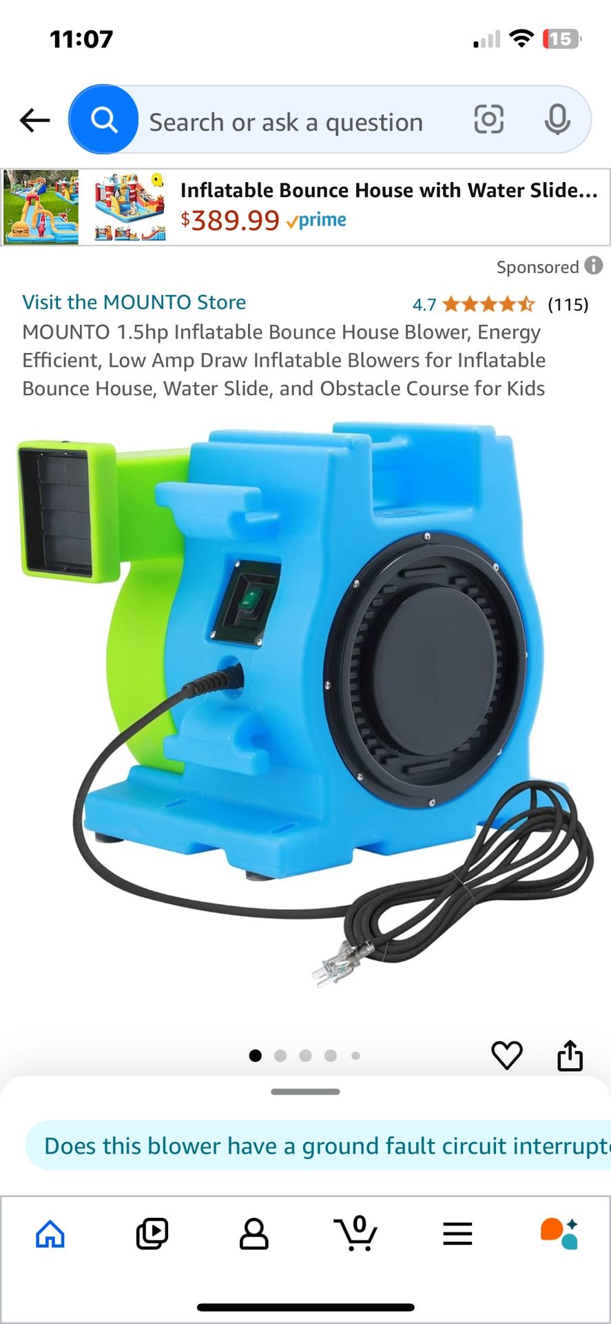 New MOUNTO 1.5hp Bounce House Inflator