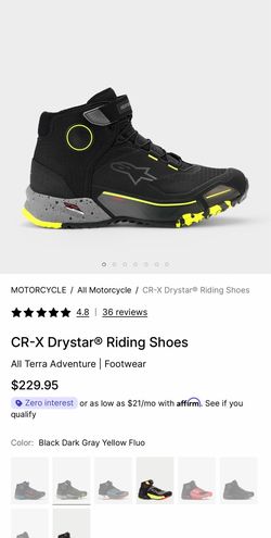 Alpinestar CR-X Drystar motorcycle shoe Size 10