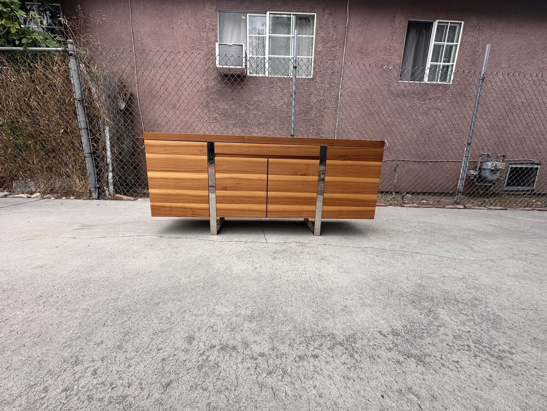Sierra-2 Walnut Sideboard Credenza Media Console Entertainment Center Tv Stand Cabinet Buffett.