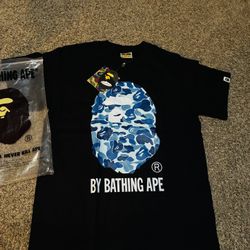 Small Black And Blue Bape Shirt