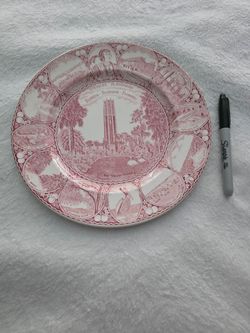 Florida Souvenir Collector Plate Red Transferware