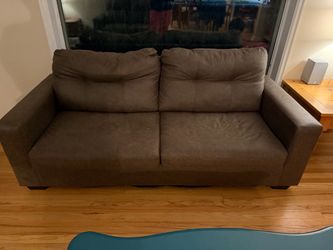 Leather couch and loveseat
