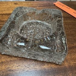 Very Heavy, Vintage Glass Ashtray
