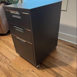 Metal Cabinet With Rolling Wheels - Like New 