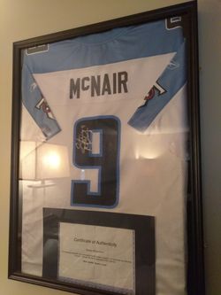 The late great Steve MCnair NFL signed Jersey with certificate of authenticity