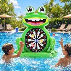 Inflatable Frog Dart Board Game, Pool Games for Beach & Backyard