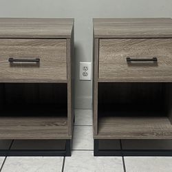 Mixed Material Nightstand 