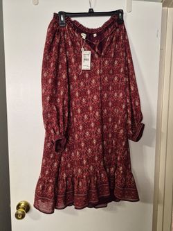 Boho Floral Midi Dress Size Medium NWT