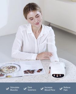  Rechargeable Hand Massager with Heat for Women, Cordless Electric Massager for Hands, Air Compression Kneading Massage with Heat for Arthritis, Wrist