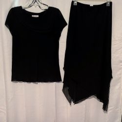Miss Dorby Size 10 Elegant Black Woman's Skirt And Matching Top 