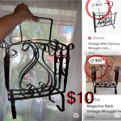 $10 Metal Vintage Magazine/Paper Holder can be painted as desired
