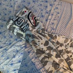 bape hoodie new white authentic