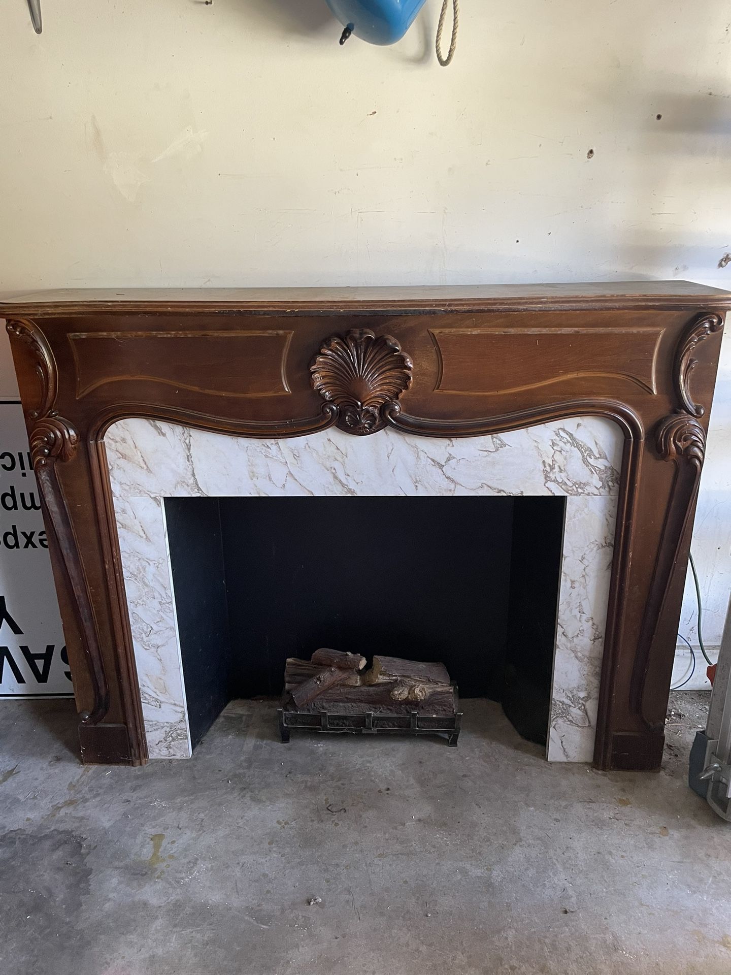 Fire Place Mantle With Light up Logs